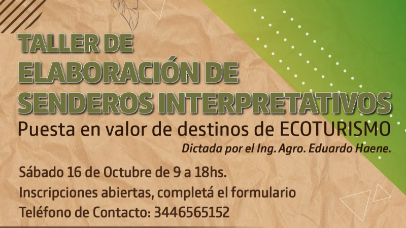 Invitación para participar del Taller de “Elaboración de Senderos Interpretativos”