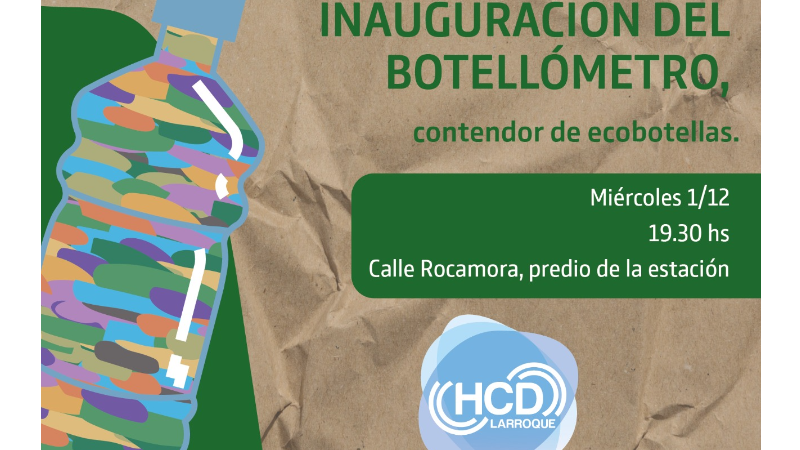 Larroque tendrá su “Botellómetro” tras una iniciativa del Concejo Deliberante