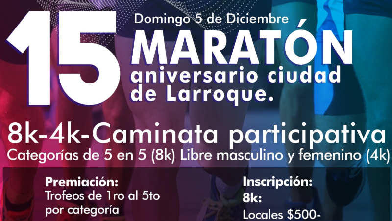 Ya se corre la Maratón “Aniversario Ciudad de Larroque”