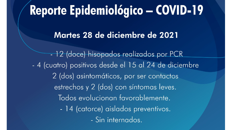 Reporte epidemiológico en Larroque desde el 15 al 24 de diciembre