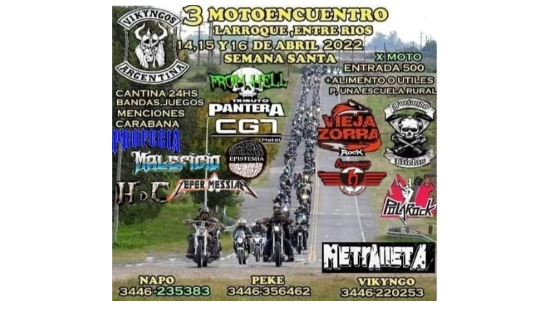 Una nueva edición del “Moto Encuentro” se realiza en Larroque, con espíritu solidario