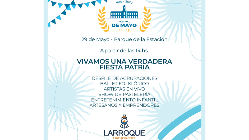 Fiesta en Larroque para celebrar un nuevo aniversario de la Revolución Patria