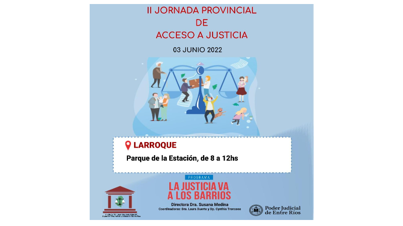 “La Justicia va a los barrios”, llega a Larroque