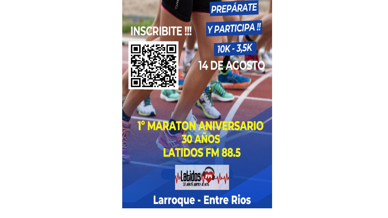 La Municipalidad de Larroque apoya la “Maratón Aniversario, 30 años de Latidos FM”