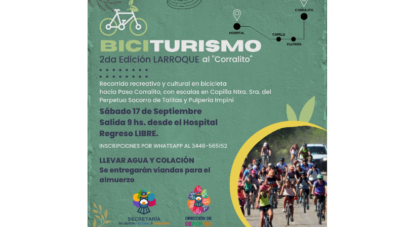 Se palpita en Larroque la Segunda Edición del “Bici-Turismo” hacia Paso “El Corralito”