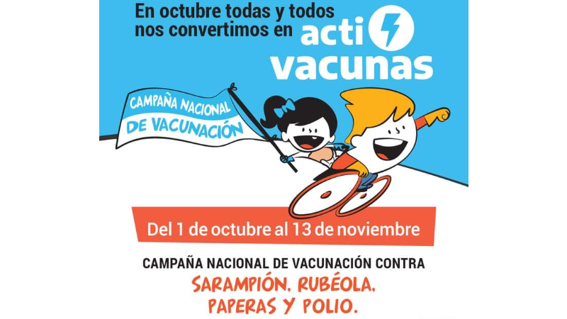 En octubre arranca una nueva “Campaña Nacional de Vacunación” contra sarampión, rubéola, paperas y polio