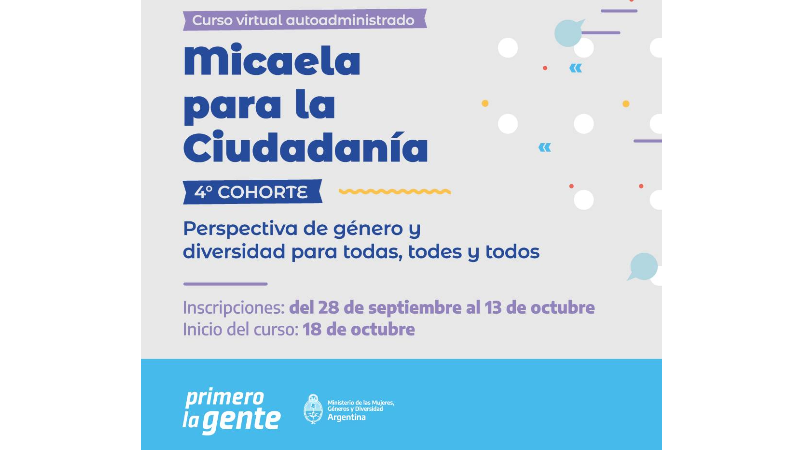 Invitación a la nueva edición del curso “Micaela para la Ciudadanía”