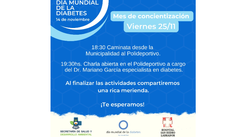 La Municipalidad de Larroque cierra este viernes 25 la campaña de concientización de la diabetes