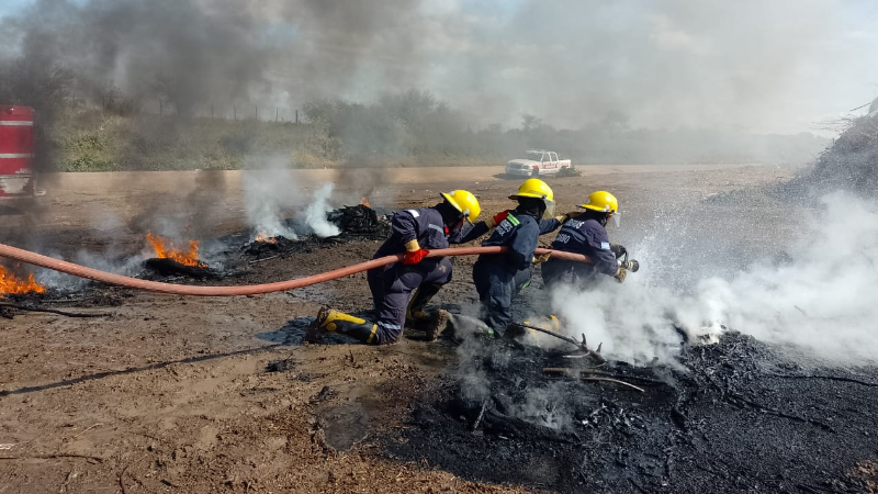 La comuna cedió espacios para prácticas de los Bomberos Voluntarios de Larroque
