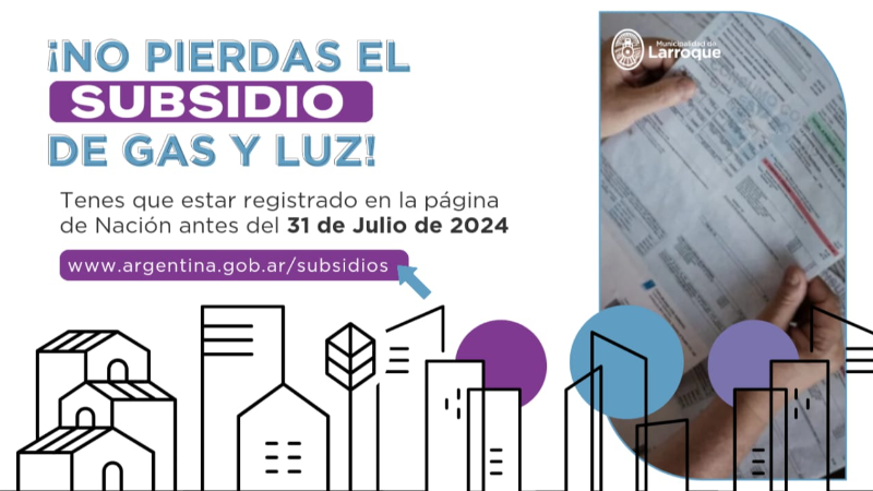 NO PIERDAS EL SUBSIDIO DE GAS Y LUZ