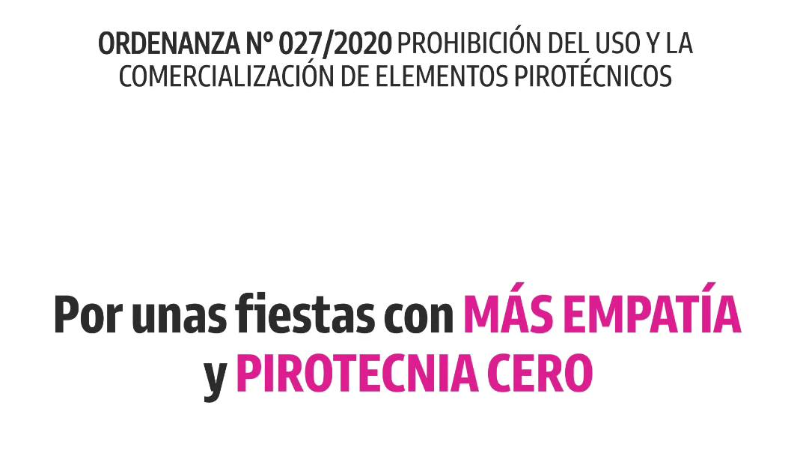 RECORDATORIO SOBRE EL USO DE PIROTECNIA EN LAS FESTIVIDADES