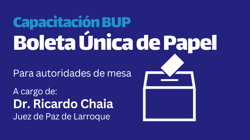 CAPACITACIÓN SOBRE BOLETA ÚNICA DE PAPEL (BUP)