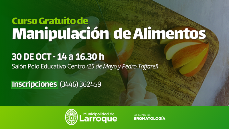 CURSO GRATUITO DE MANIPULACIÓN DE ALIMENTOS